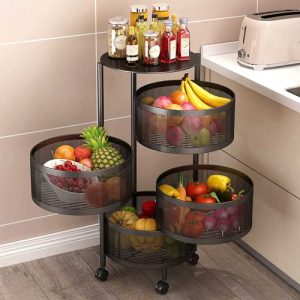 4 layer round shape kitchen rack