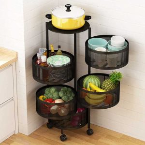 5 layer round shape kitchen rack