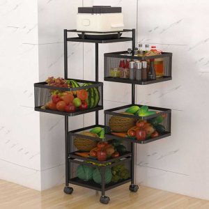5 layer square shape kitchen rack