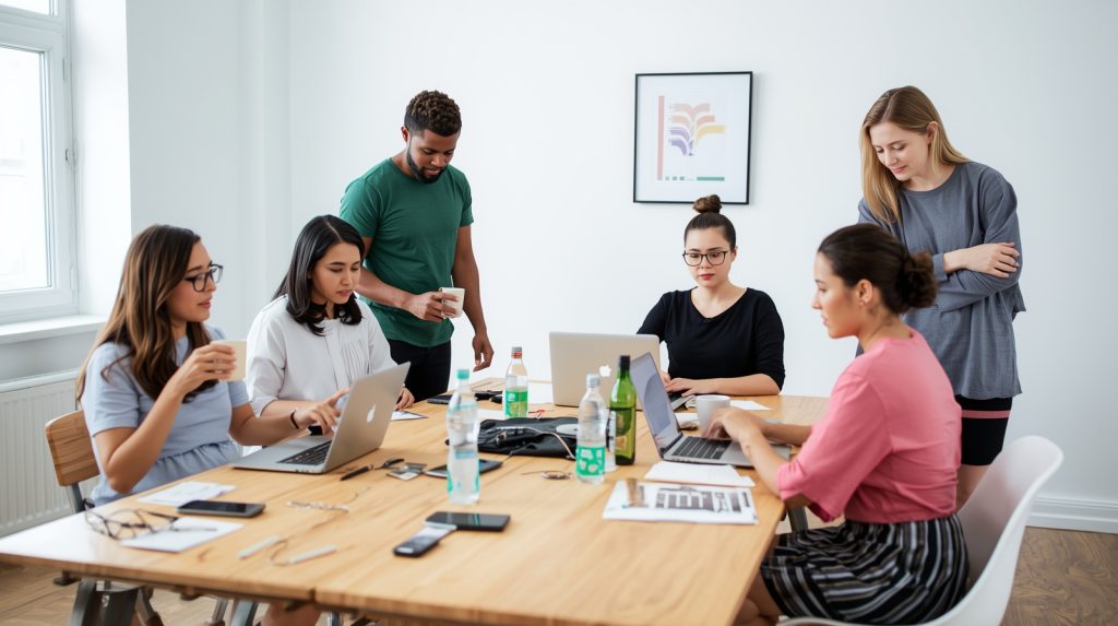 lucid origin a group of six young professionals collaborating 3